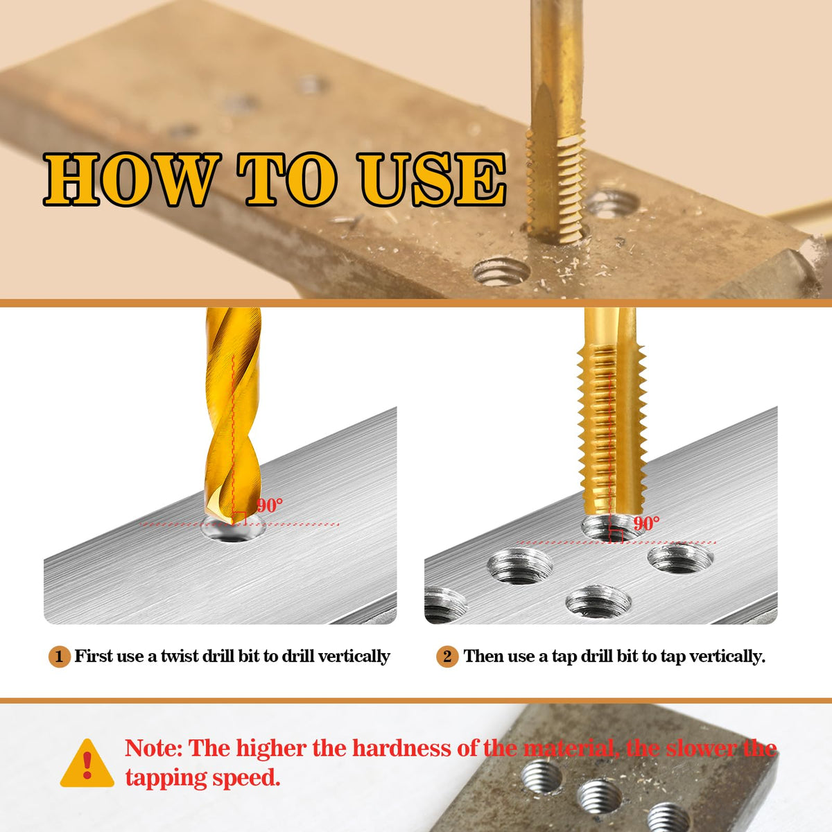 RURITKIT 5-40 UNC Tap and #38 Drill Bit Kit, M2 HSS Drill and Tap Set, Combination of Drill and Tap Kit for Metal