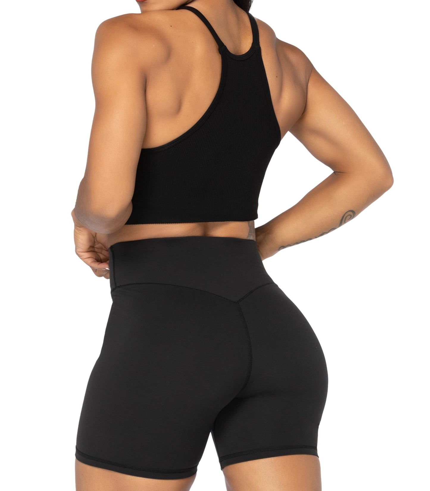 Sunzel Women's No Front Seam High Waisted Biker Shorts for Yoga Workout