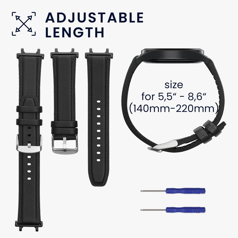 kwmobile Strap Compatible with Amazfit Active Edge (A2212) / Active Edge (A2213) Strap - Silicone and Leather Sport Wristband - Black