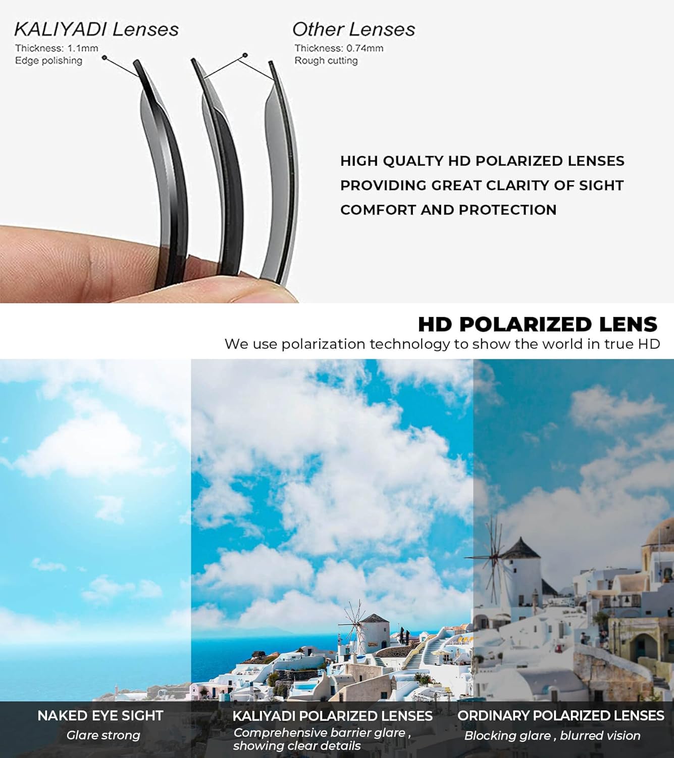 KALIYADI Men's Polarized Sunglasses - Classic UV Protection for Driving, Fishing, Golf | Stylish Design