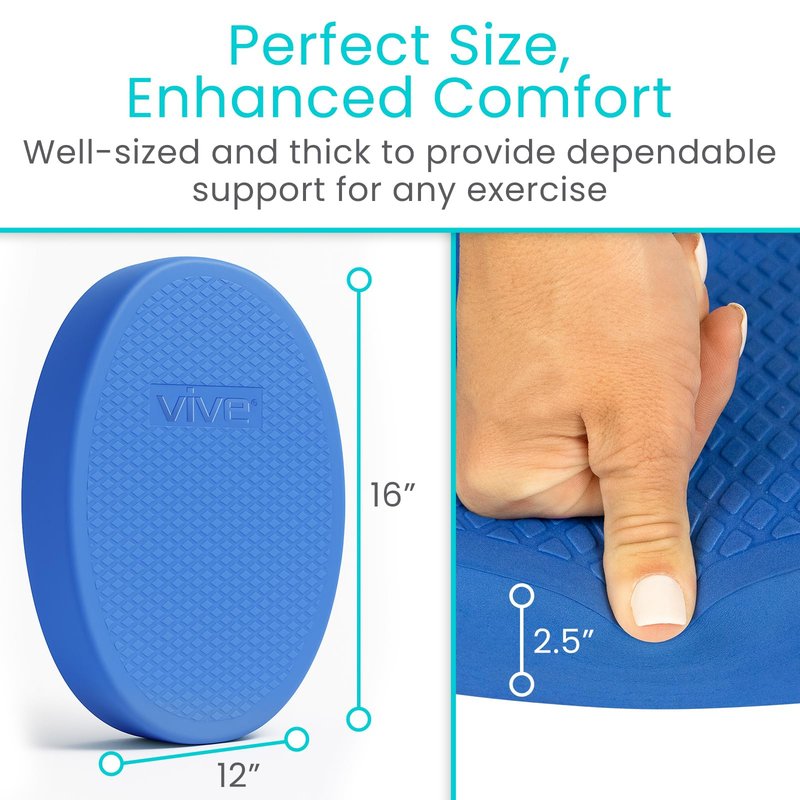 Vive Balance Pad (2 Pack) - Physical Therapy Foam Stability Trainer - Non-Slip Wobble Cushion for Exercise, Rehabilitation, Workouts, Yoga, Core Strength, Pilates - Device for Women, Men & Kids