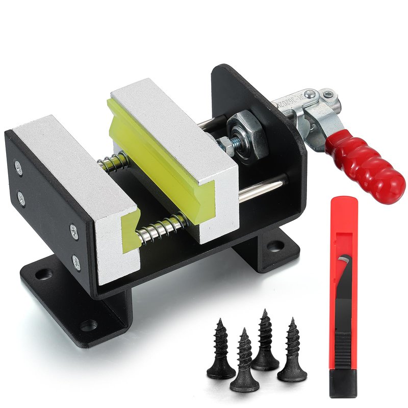 MistyBrew Professional Golf Club Regripping Vise - Heavy-Duty Grip Removal Tool with Protective Jaws & Sharp Hook Blade, Rock-Solid Mounting for DIY Shaft Repair (Visual Guide Included)