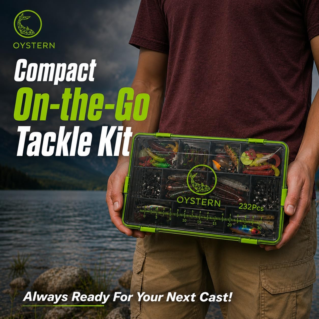 Fishing Kit - 232PCS Tackle Box with Lures, Spinner Baits & Accessories for Bass and Trout | Complete Gear Set