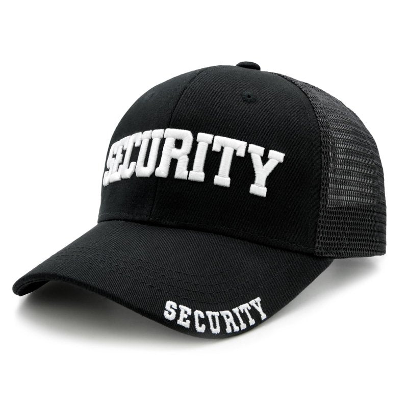 Waldeal Security Trucker Hat for Men Women, Embroidered Adjustable Snapback Mesh Baseball Cap for Security Guard, White