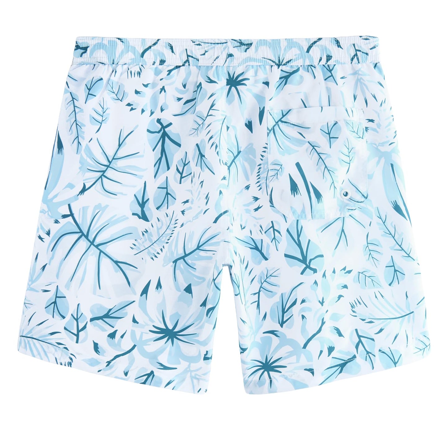 maamgic Mens Swim Trunks Quick Dry Swim Shorts with Mesh Lining Funny Swimwear Bathing Suits 7inch Veined Leaves Blue Small