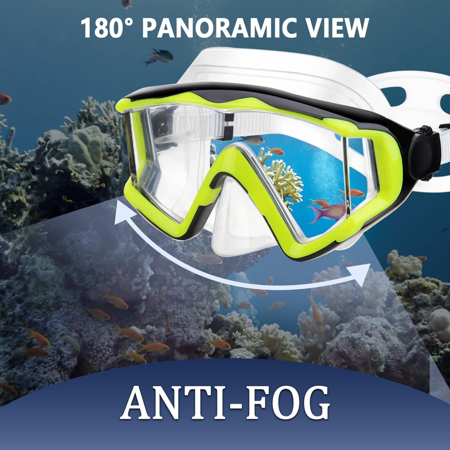 AQUA A DIVE SPORTS Diving mask Anti-Fog Swimming Snorkel mask Suitable for Adults Scuba Dive Swim Snorkeling Goggles Masks