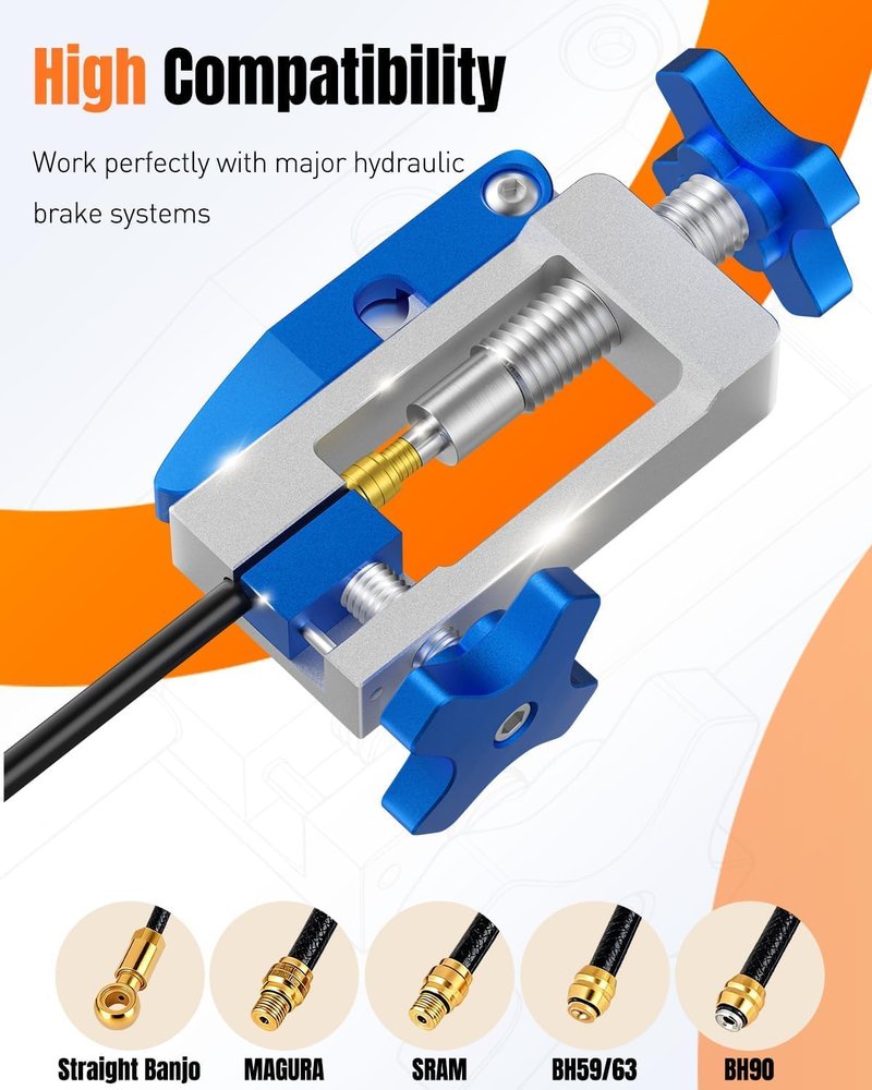 Pawfly 2 in 1 Bike Hydraulic Brake Tool Kit, Bicycle Oil Brake Needle Driver Insertion Tool with Hydraulic Hose Cutter, Hydraulic Hose Fitting Insert Tool, Hydraulic Disc Brake Hose Line Cutter