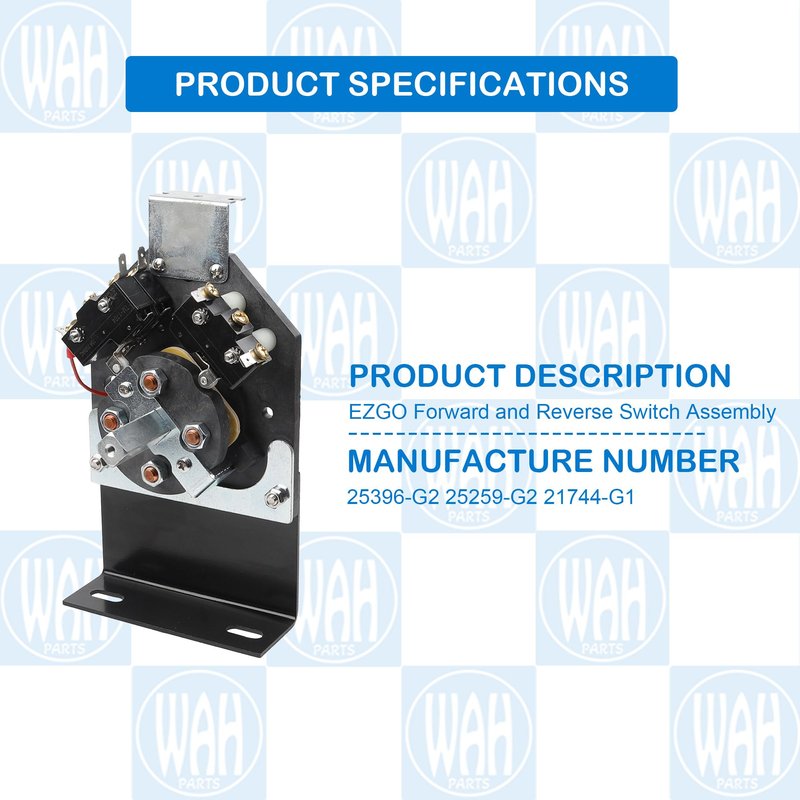 Wahparts EZGO Forward and Reverse Switch Assembly Compatible with 1989-1994.5 36 Volt E-Z-GO Marathon 25396-G2 25259-G2 21744-G1