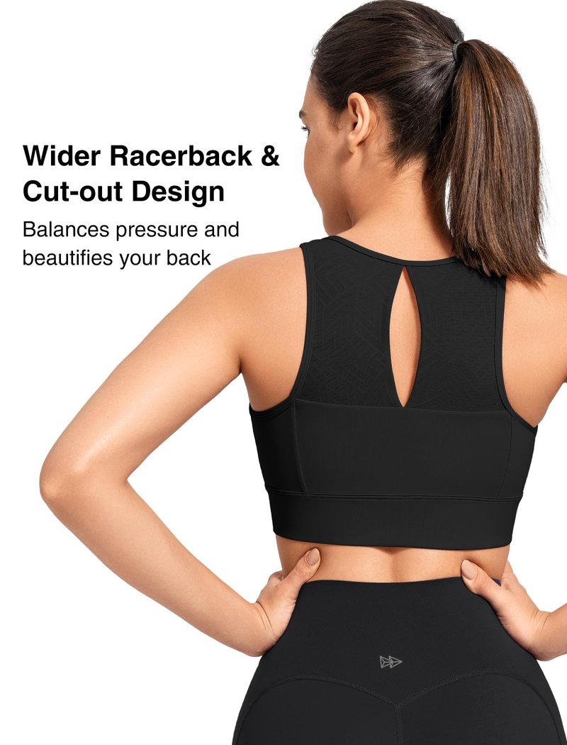 Yvette High Impact Support Sports Bras for Women Zip Front Closure Sports Bra Plus Size Supportive Mold Cups Running Workout,Black,3XL+