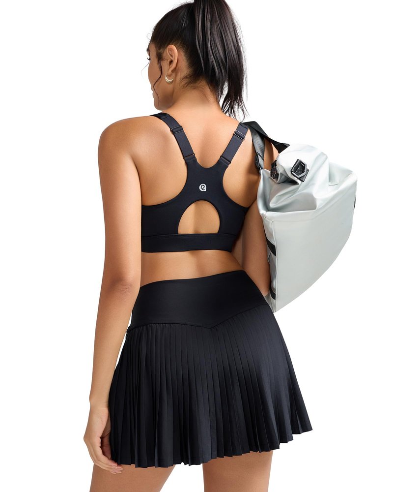 RUNNING GIRL Black Sports Bra for Women,Adjustable Straps Molded Cups High Support Sports Bras for Women Large Bust(3100Black_L)
