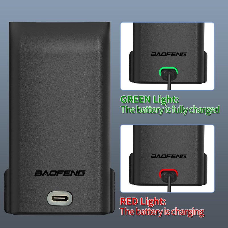 BAOFENG DM32 UV-32 Radio Battery 2500mAh USB-C Charging Rechargeable Battery Compatible with BAOFENG DM-32UV UV32 Walkie Talkie High Capacity Battery with Type-C Charging Cable,1Pack