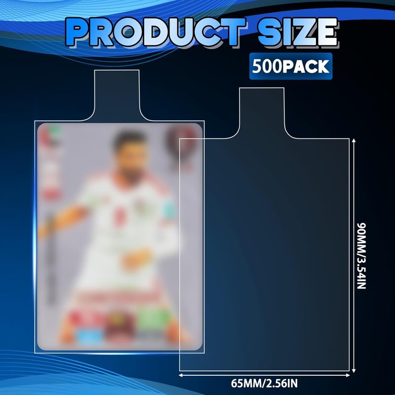 Tabbed Trading Card Sleeves - 500 Pack Holders with Pull Tabs for Grading & Sports Cards
