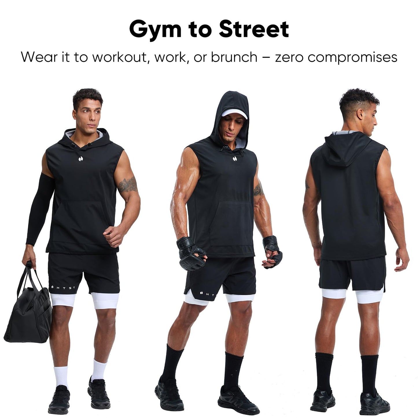 HOTSUIT Sauna Shirt for Men Weight Loss Hooded Sweat Suits Heat Trapping Pullover Vest for Boxing, Running, Gym Workouts