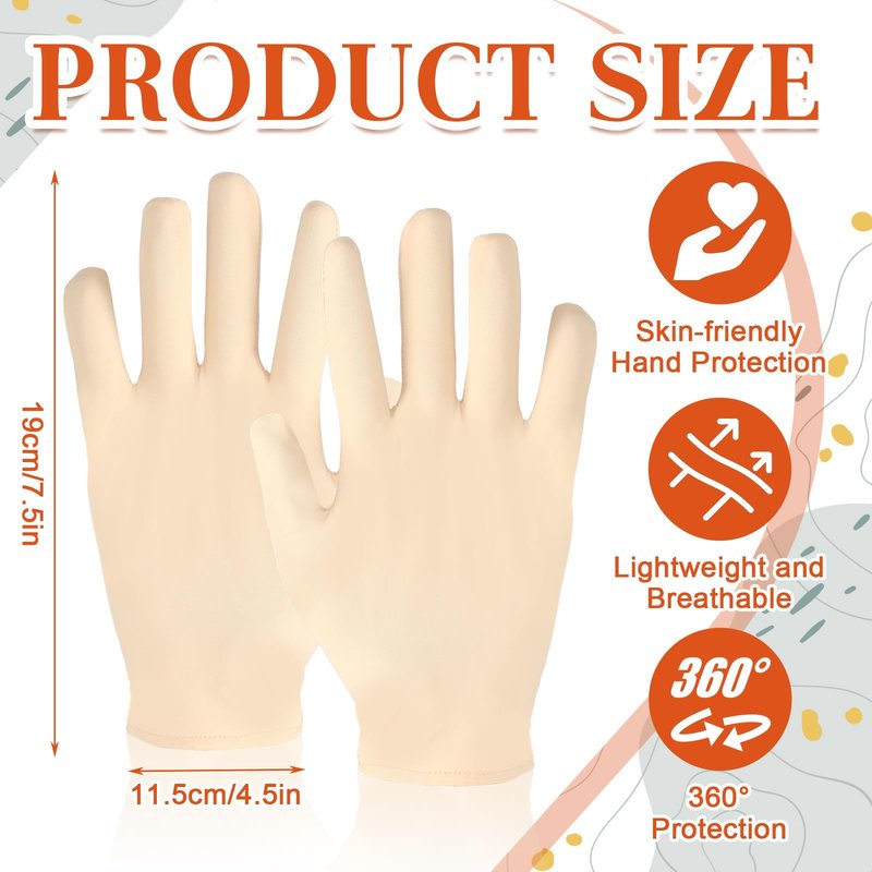 Chicingyou 3 Pairs Elderly Skin Thin Protector Gloves Full Finger Protective Gloves Bruise Abrasion Protective Cover Bruising(Skin,M)