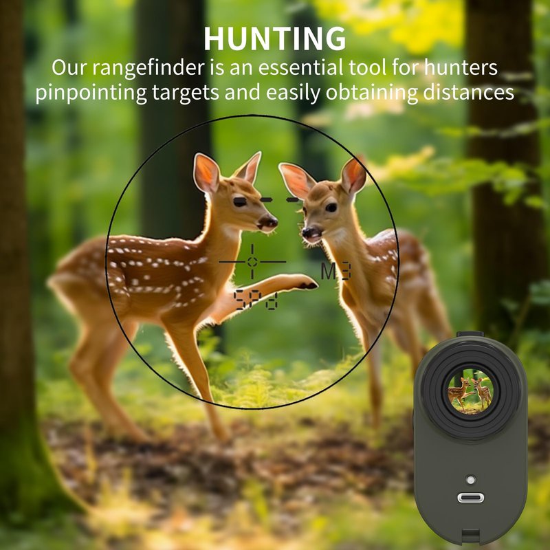 Slope Golf Rangefinder 1200 Yards Laser Range Finder for Golf & Hunting 7X Magnification Flag Pole Locking Vibration Integrated Magnet IPX44Waterproof Rechargeable Golf Accessories for Men(Green)