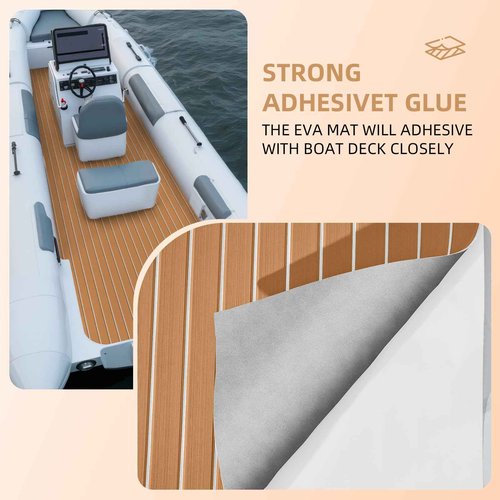 Hjdeck Boat Flooring EVA Foam Self-Adhesive Boat Decking Foam Sheet 94.5"x35.4" Foam Boat Flooring Marine Flooring for Boat Yacht Motorboat Kayak RV Swimming Pool Cooler Tops Golf Cart