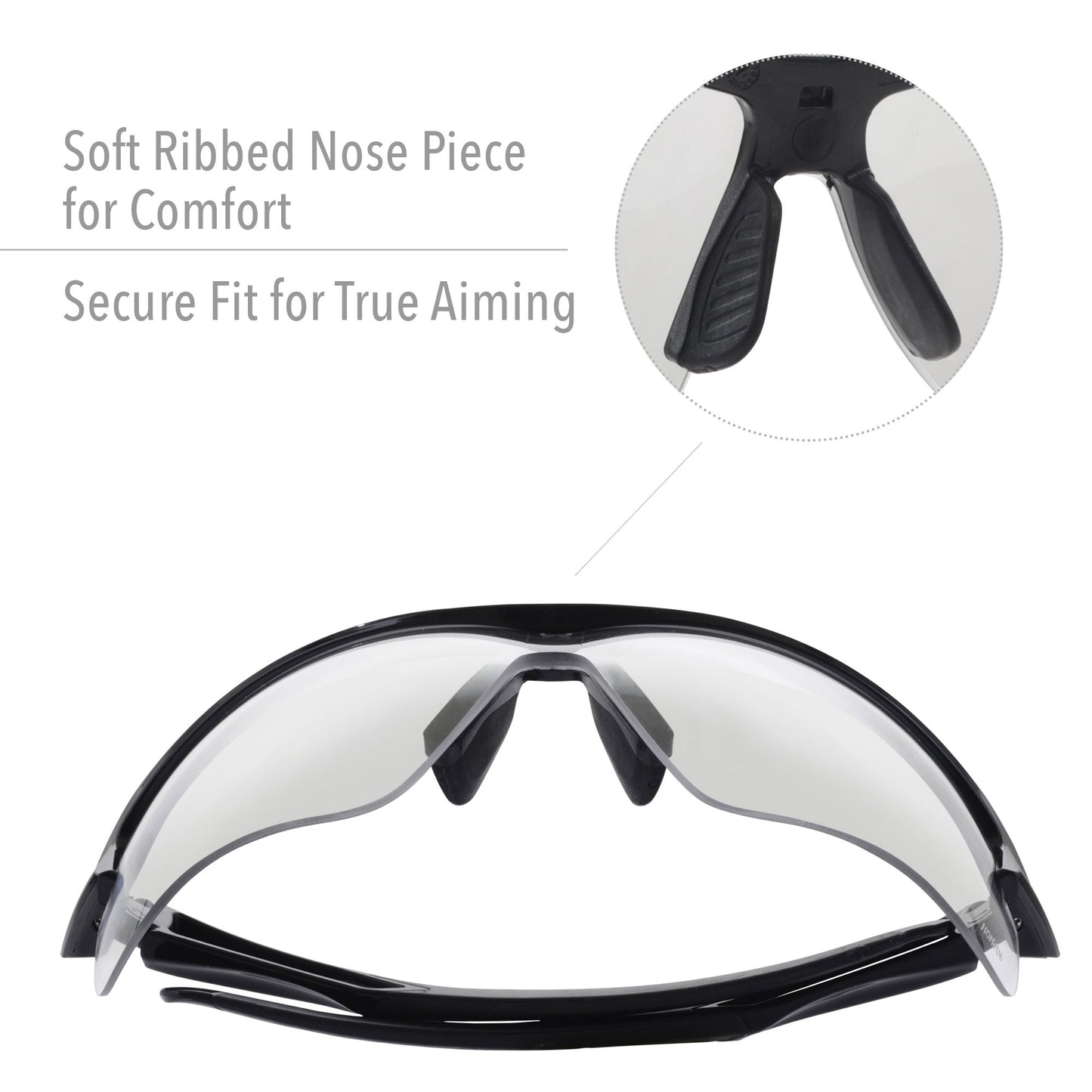 Howard Leight by Honeywell Uvex Acadia Shooting Glasses with Uvextreme Plus Anti-Fog Lens Coating, Clear Lens (R-02214)