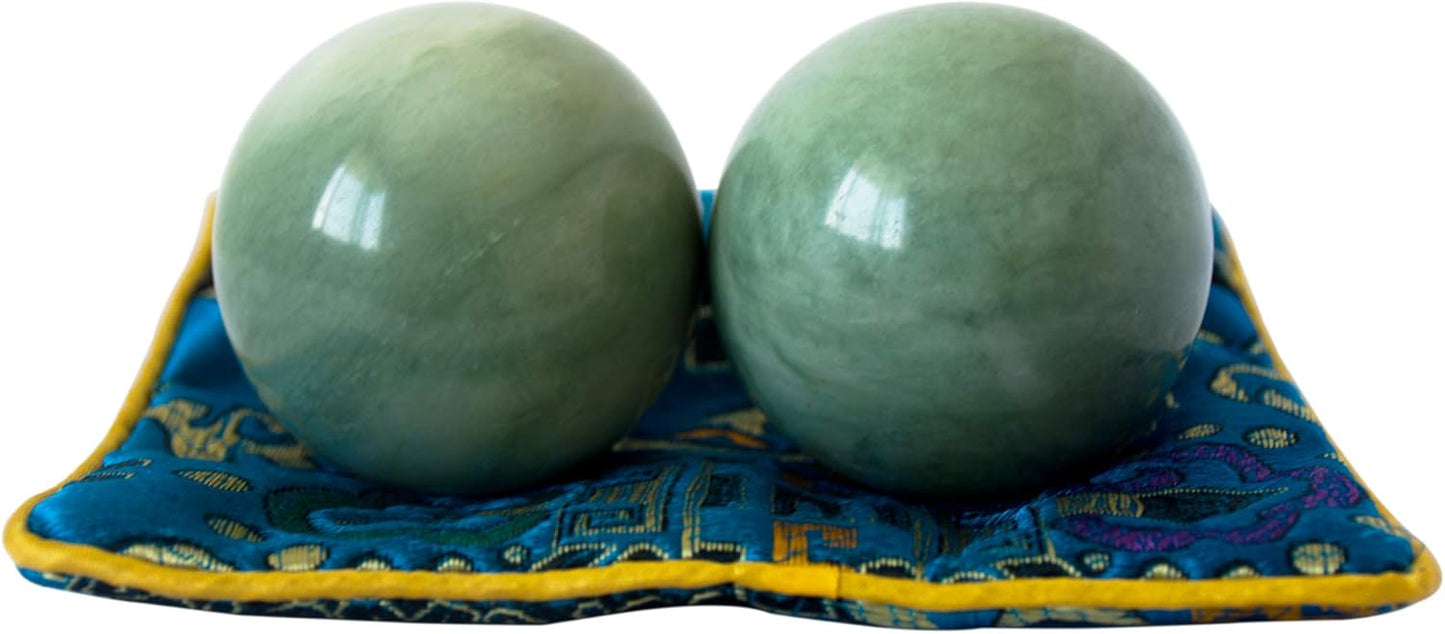 Baoding Balls - Dark Green Marble Chinese Massage Balls for Stress Relief | Hand Exercise & Relaxation Gift