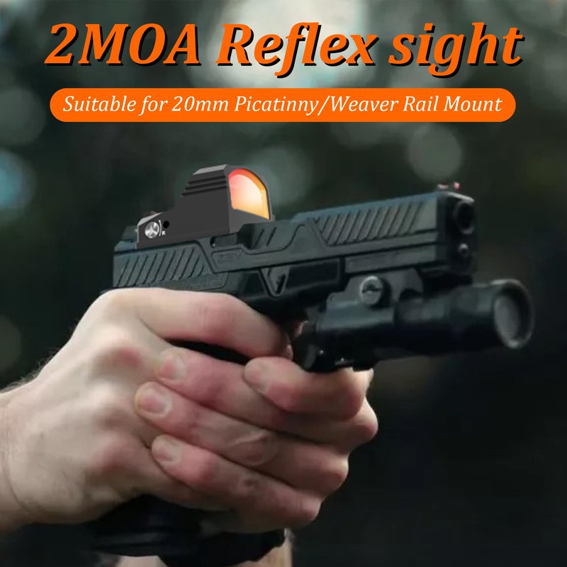 Motion Awake Red Dot Scope - Dual Fiber Optic Red Dot Pistol Sight, 2 MOA RMR Cut Footprint Red Dot Scope, IPX7 Waterproof 1000G Shockproof Compact Red Dot Sight with MOS and 20mm Picatinny Base