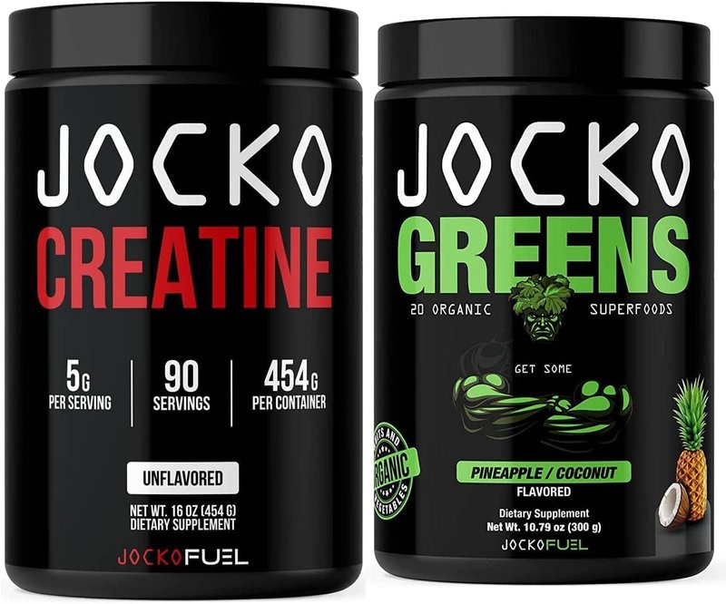 Jocko Fuel Greens & Creatine Bundle - Superfood Greens Powder & Creatine Supplement | Boost Energy & Recovery