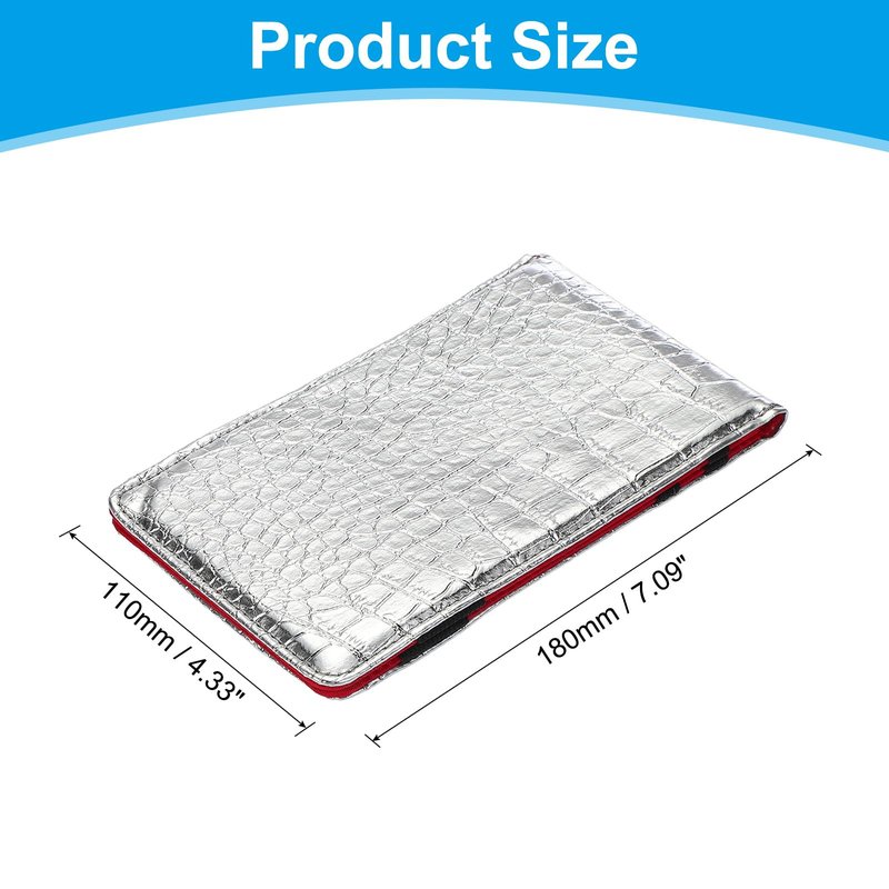PATIKIL Golf Scorecard Holder, Leather Yardage Book Cover Golf Scorecard Book with Pencil Loop for Golfers Golf Club Golf Club Accessories, Silver Tone