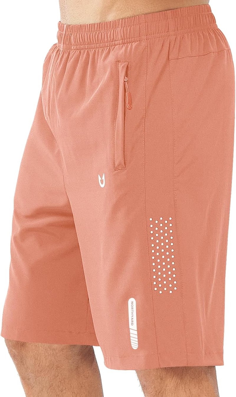Men's Athletic Running Shorts - Quick Dry Lightweight Gym Workout | 7"/9"/5" Sizes, 3 Zipper Pockets