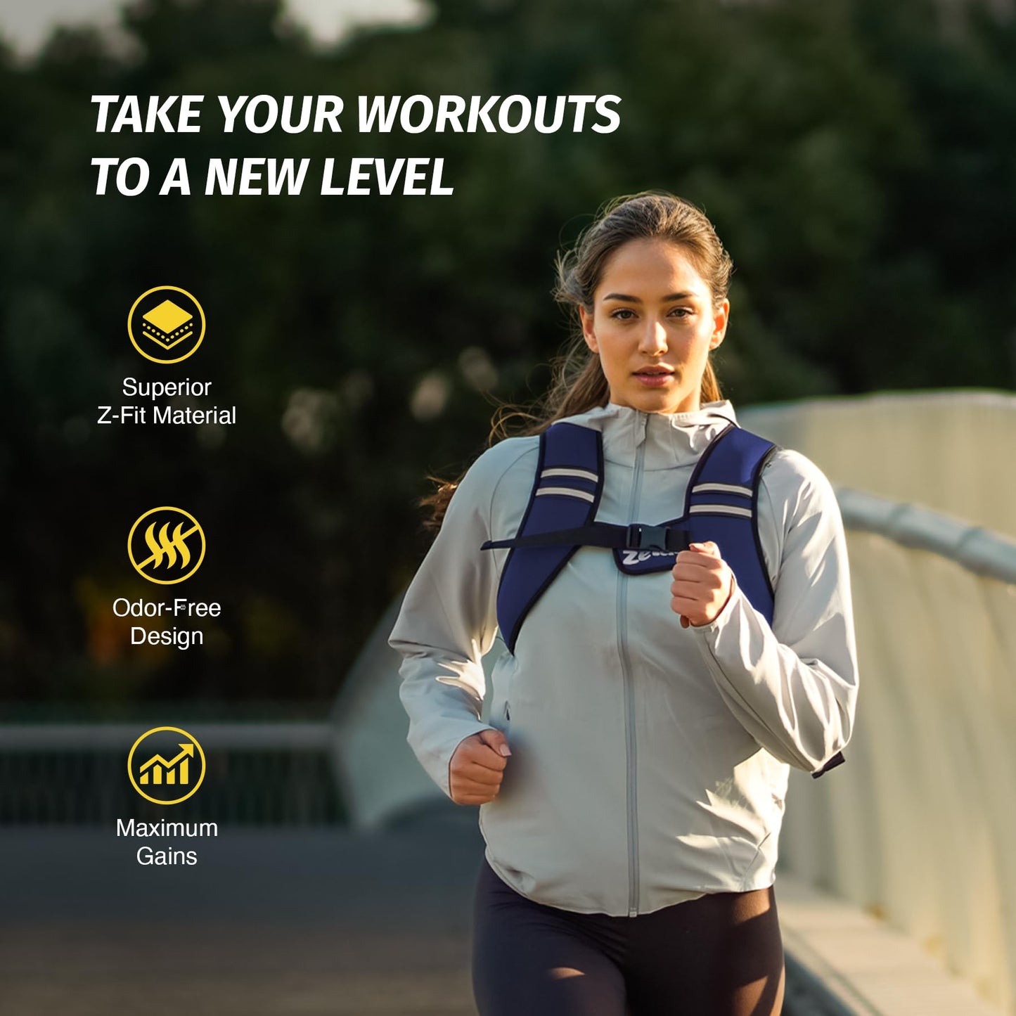 ZELUS Weighted Vest, Washable Z-Fit Soft Iron Weighted Vest for Women and Men, 5/10/15 lb Weight Vest with Reflective Strips & Adjustable Straps, Ultra Thin Weight Vest for Gym Strength Training, (5lb) Deep Blue