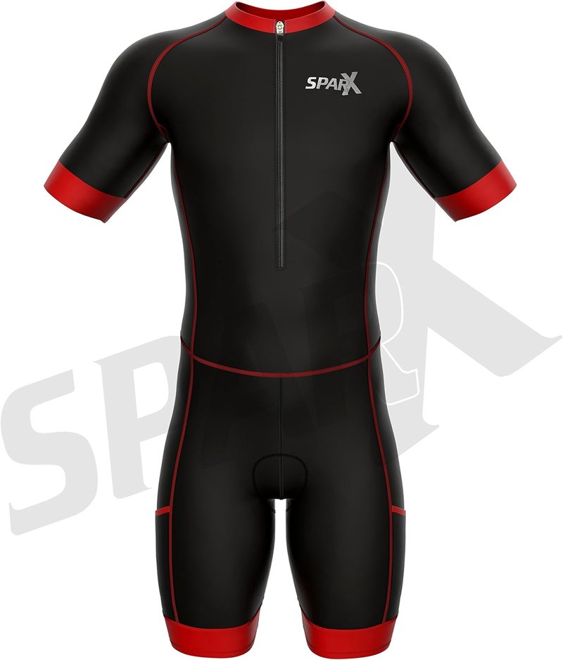 Sparx Men's Triathlon Suit - Short Sleeve Aero Design for Optimal Performance | Lightweight & Breathable