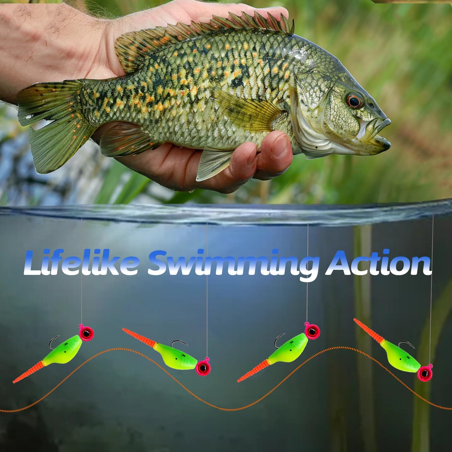 Bombite Crappie Lures Crappie Baits Kit Soft Plastic Lures for Trout Bass Panfish Bluegill 24 Packs