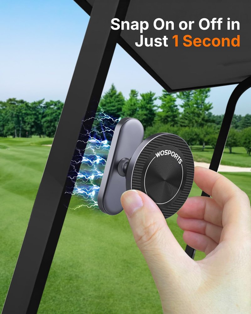 WOSPORTS Magnetic Golf Cart Phone Holder, Golf Cart Phone Mount for iPhone 16 Pro Max 15 14 13 12 Plus, Golf Cart Accessories Gifts for Men Women