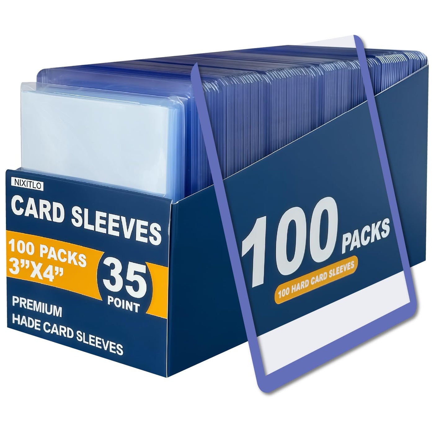 Nixitlo 800 Top Loaders for Cards for Baseball, Football, MTG Cards, Ultra-Clear Protectors for Trading Collectibles (400 Hard Sleeves+400 Soft Sleeves)