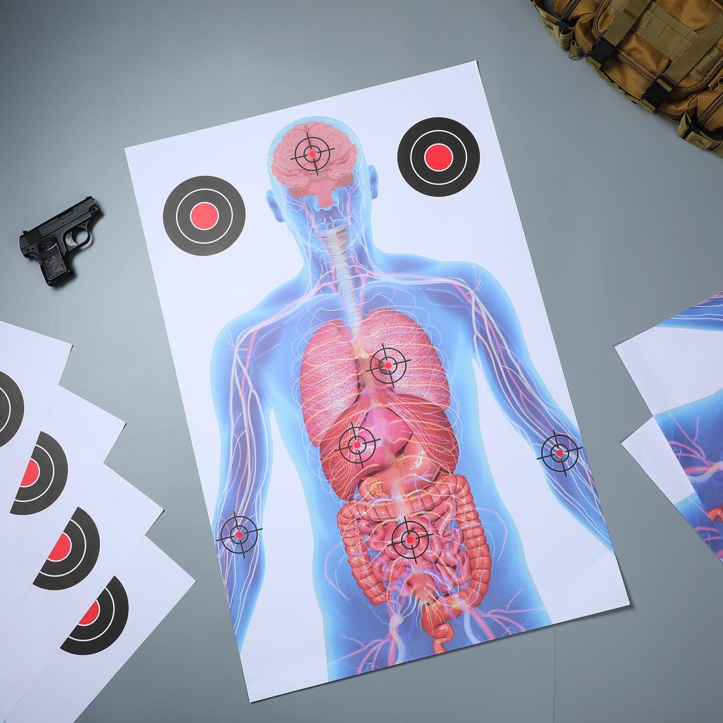 Hollowfly 50 Sheets 23 x 35 Inch Silhouette Paper Targets Medically Designed Gun Targets for Practice Range Anatomical Life Size Human Paper Targets for Practice(Stylish,23 x 35 Inch)