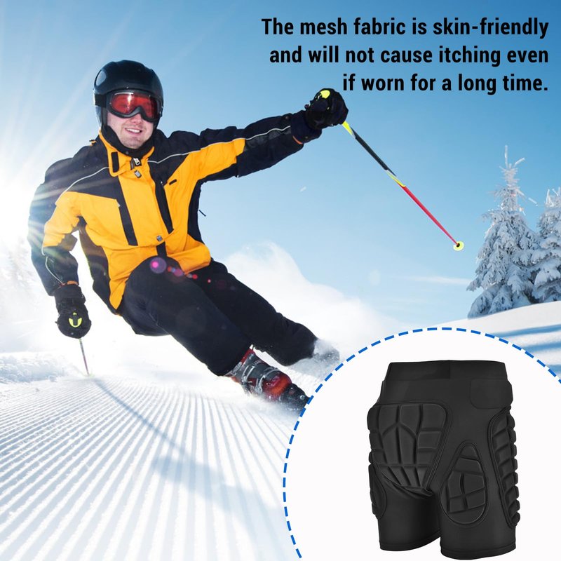 TOMSHOO Hip Protection Pads Shorts Upgrade Hip Pads 3D EVA Hip Protection Pad for Snowboard,Skate and Ski