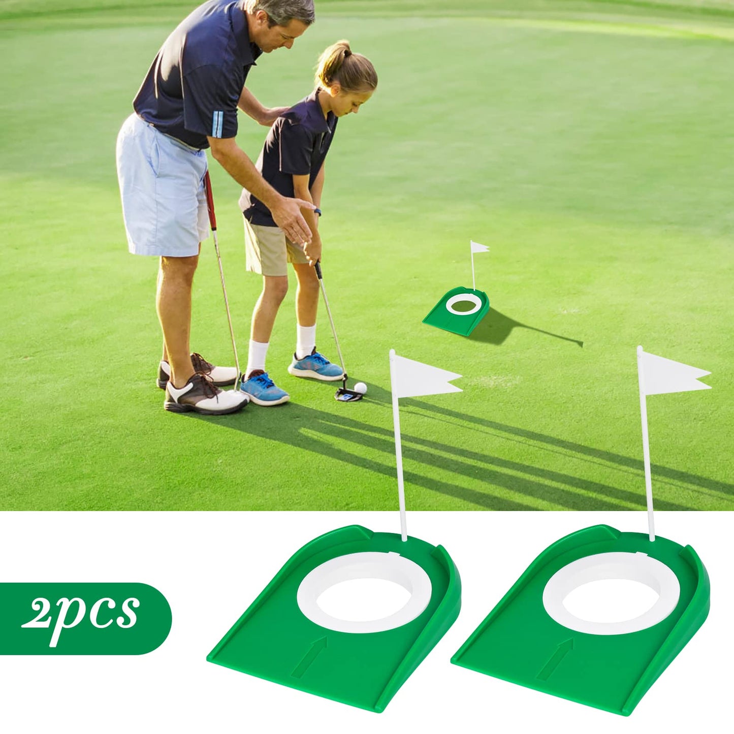 Eaezerav 6 Pack Golf Putting Cup with Flag Practice Training Aids Plastic Golf Putting Hole for Kids Adults Home Office Garage Yard Lawn Indoor Outdoor Practice