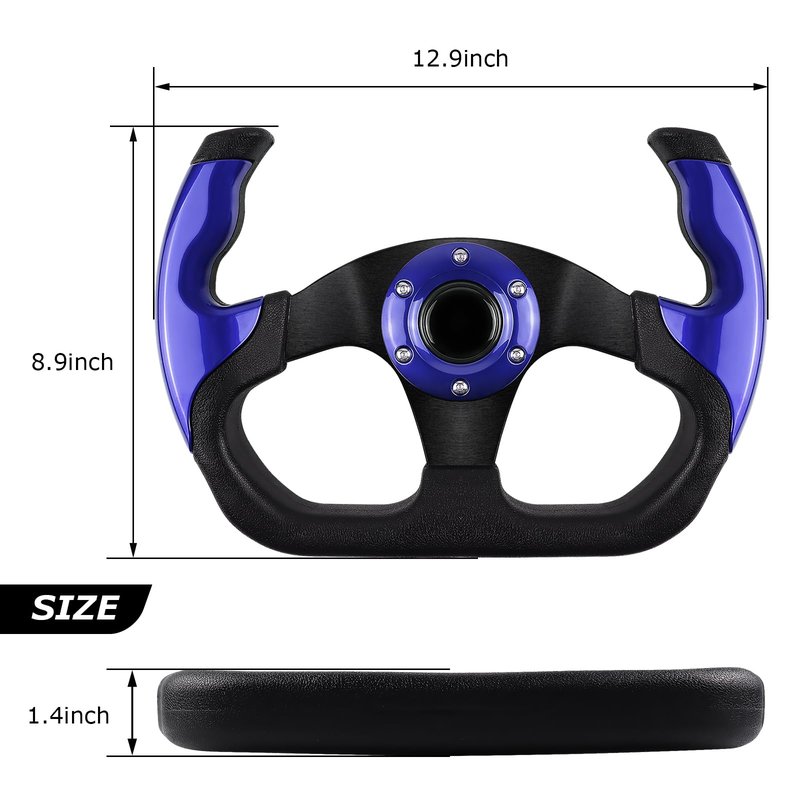 QYMOPAY Golf Cart Steering Wheel, Skid Steering Wheel, Universal Golf Cart for Club Car EZGO RXV and TXT, Yamaha, Precedent Tempo, DS