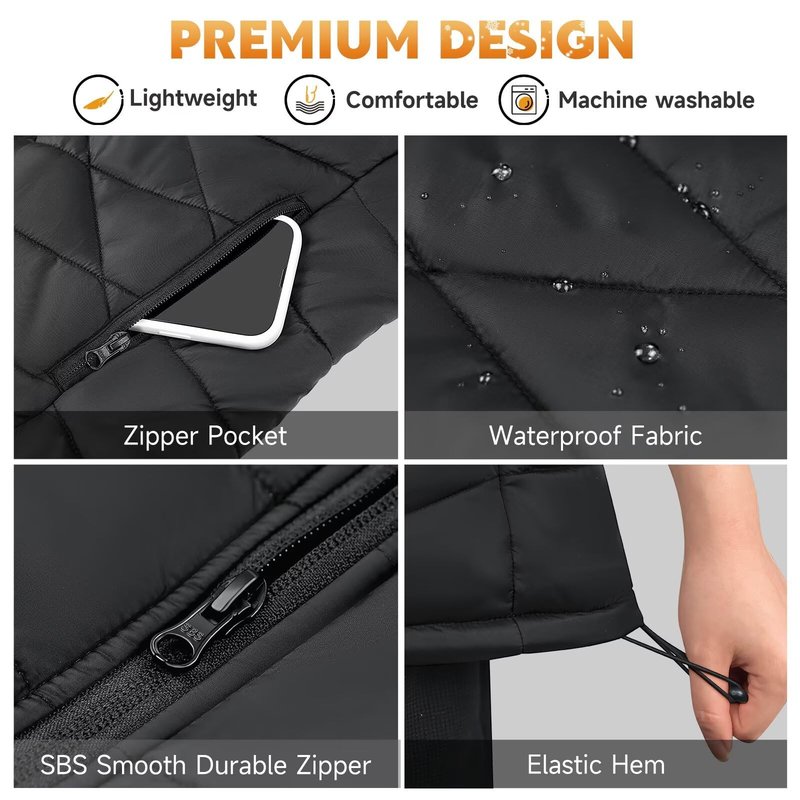 KOVNLO Heated Vest for Women With Battery Pack Included, Smart Button with Light-out Design, Electric Heated Jackets, Lightweight Heated Clothing