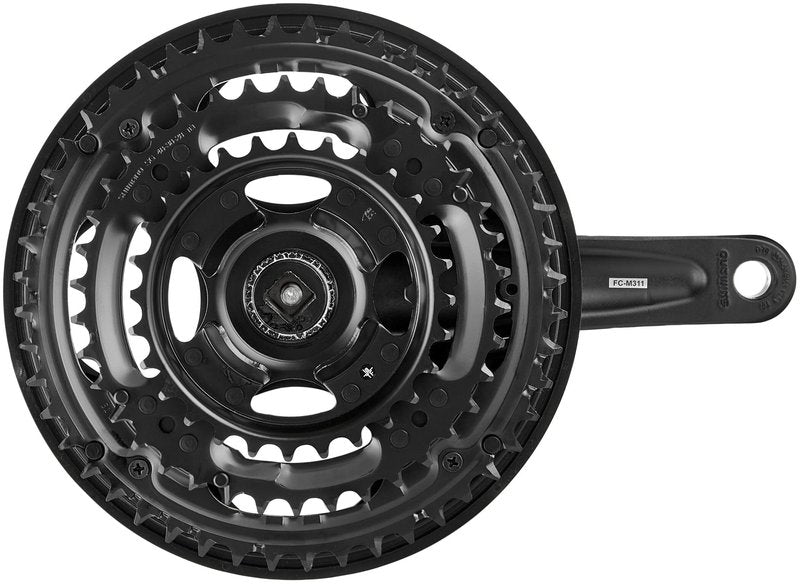 Shimano FC-M311 Altus Square Taper chainset, 48/38/28T, with chainguard, 175 mm