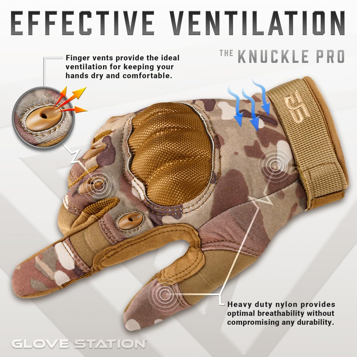 Glove Station Hard Knuckle Utility Gloves, Touchscreen, TACHK258, XL