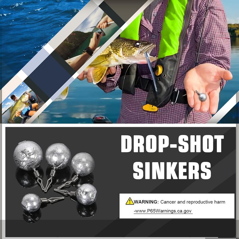 Fishing Weights - Removable Round Lead Sinker for Bass | Perfect for Freshwater Drop Shot