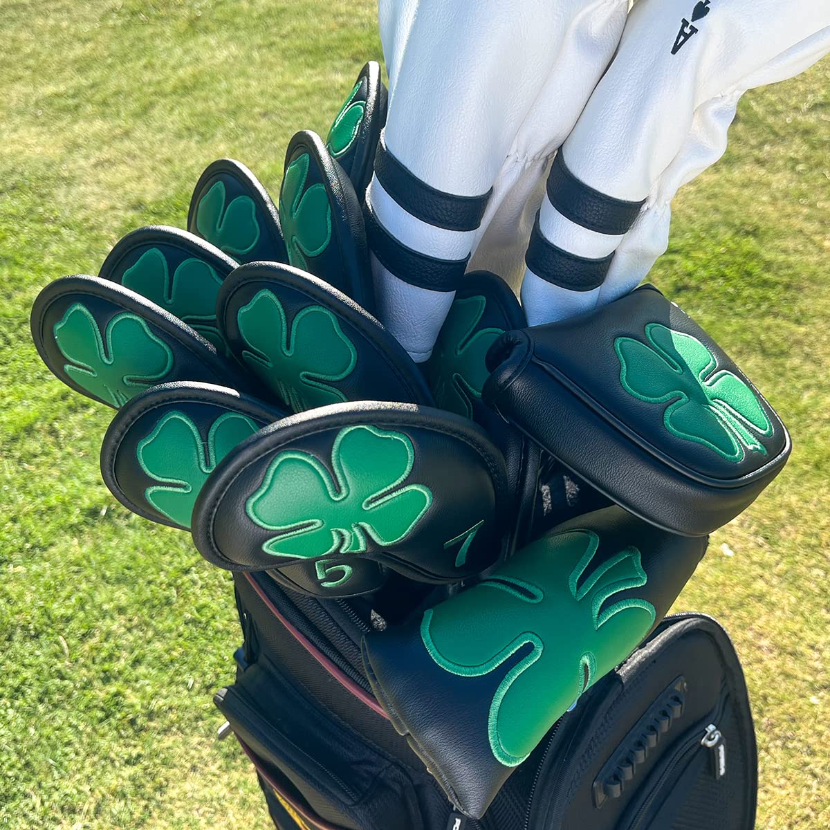 Barudan Golf 4 Leaf Clover Golf Mallet Putter Cover Headcover Club Protector Magnetic Clover for Odyssey 2ball,Red Oworks,Stroke Lab,Scotty Cameron,Taylormade Putters