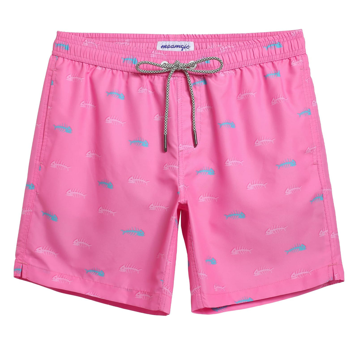 maamgic Mens Swim Trunks Quick Dry Swim Shorts with Mesh Lining Funny Swimwear Bathing Suits 7inch Pink Shark X-Large