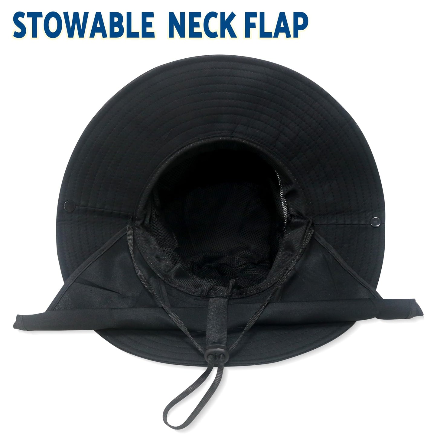 NPJY Sun Fishing Hats with Neck Flap for Men Women UV Sun Protection Safari Hat Wide Brim Bucket Hat Pure Lightgrey