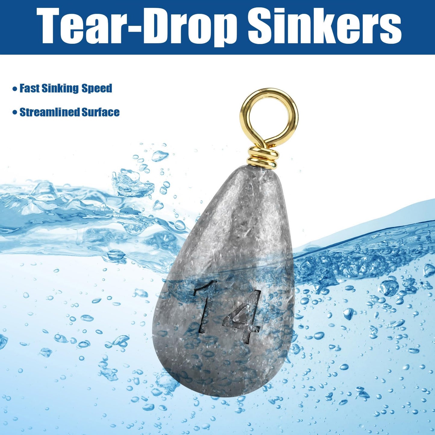 25 PCS Fishing Weights Sinkers for Fishing 5 Sizes Drop Shot Weights