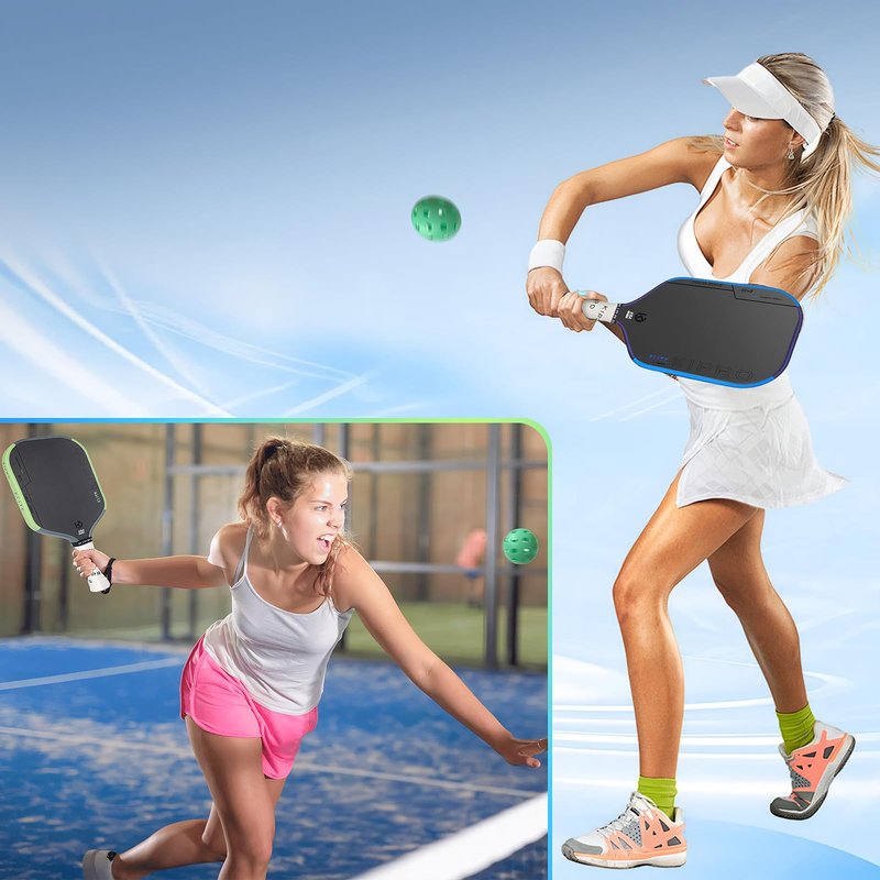 Elite MAX S4 Pickleball Paddle-16MM Carbon Fiber Pickleball Paddle Carbon Fiber Surface Hybrid Paddle Increased Power It Adopts The Fourth-Generation Core Technology of Hot-Pressing Molding Blue
