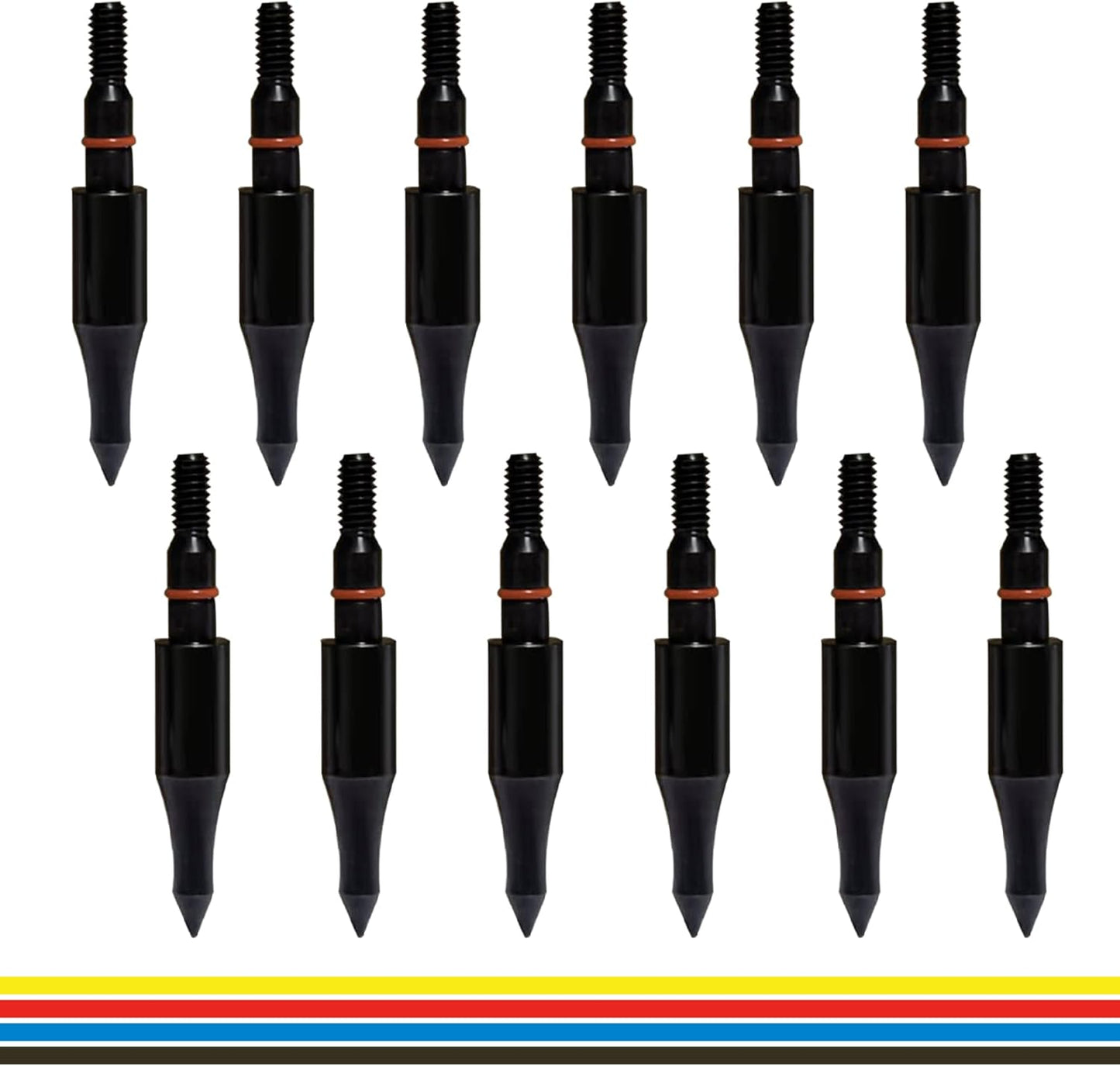 Archery Arrow Tips - 12pcs Field Points 100/125/150/200 Grain | 5/16 Inch Screw-In for Recurve & Compound Bow Target Practice