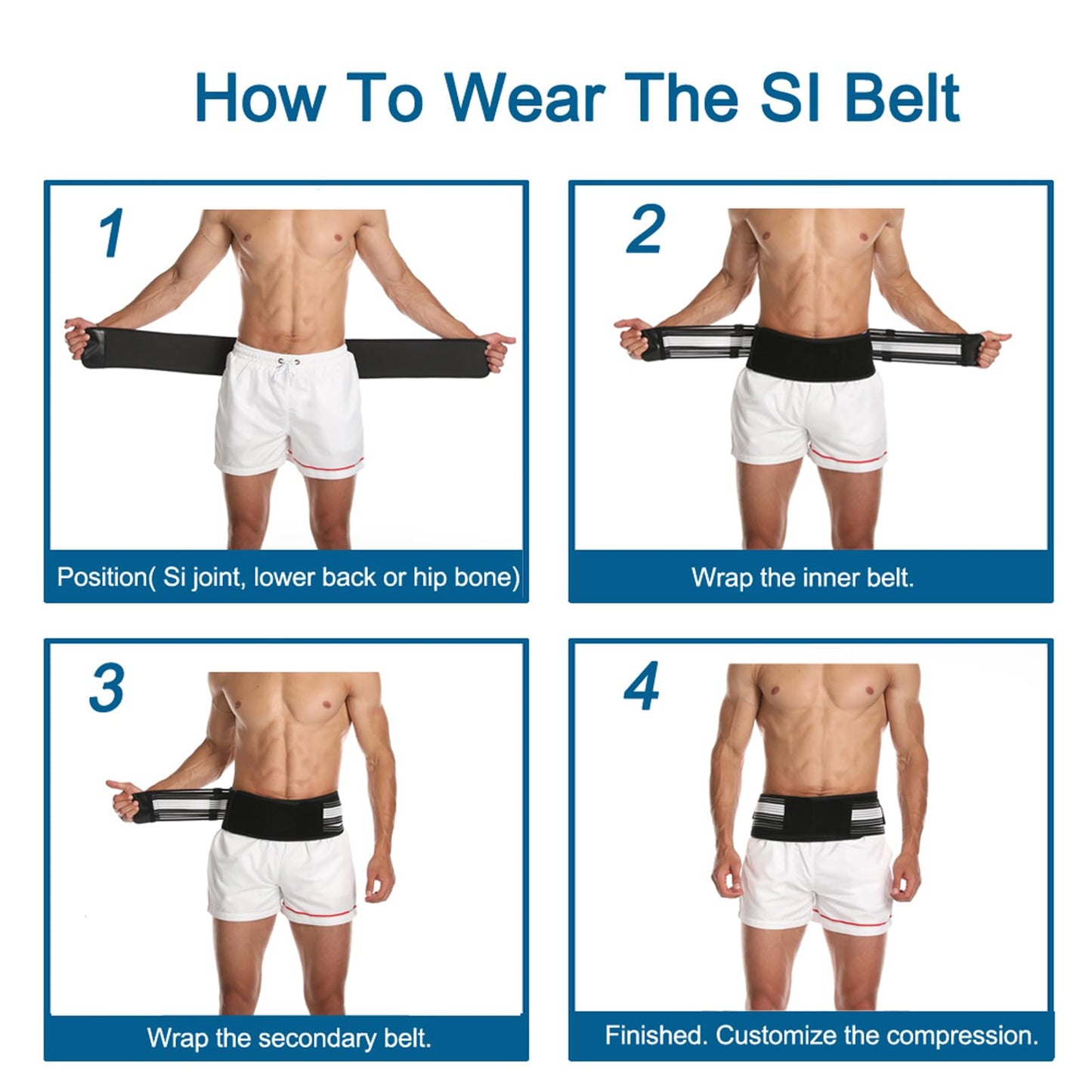 Paskyee Sciatica Belt, Sacroiliac Hip Band for Men Women - Sciatic, Lower Back, Si Joint, Pelvic pain Relief Regular