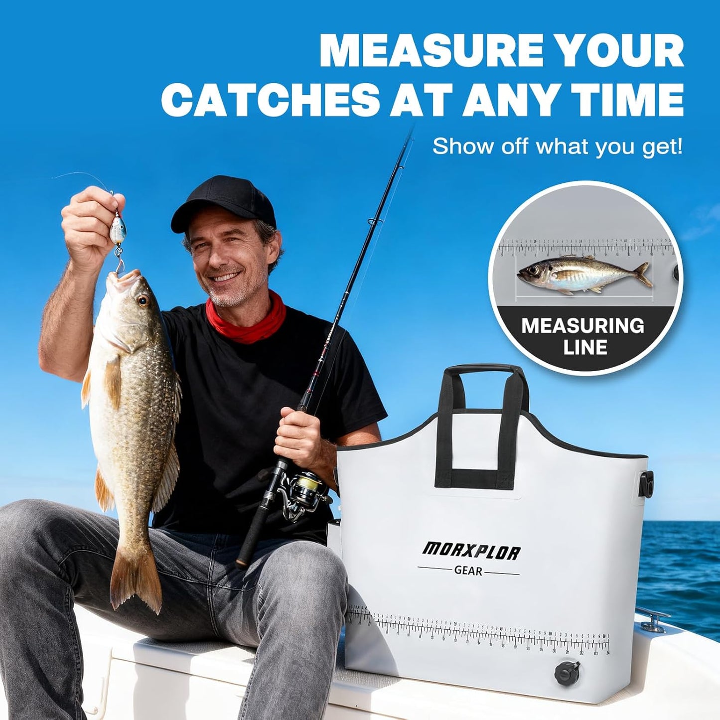 Heavy Duty Fishing Weigh-In Bag - MORXPLOR Tournament Fish Bag | 26x23 & 19x34 Inches
