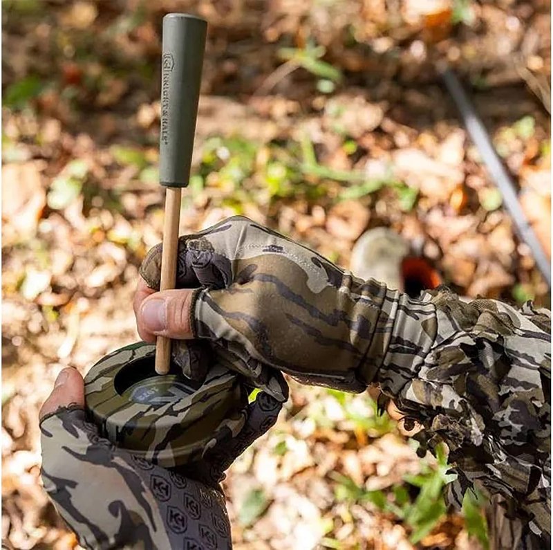 Double Up Turkey Call - 2-Sided Friction Pot with Slate Top & Glass Bottom | Mossy Oak Greenleaf, Made in USA