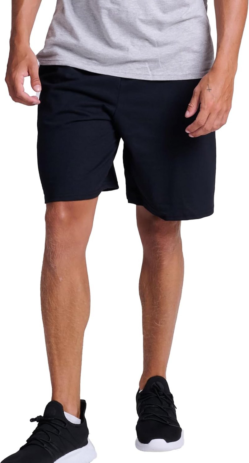 Men's Relaxed Fit 9-Inch Cotton Shorts - Adjustable Waist & Pockets | Sizes S-4X
