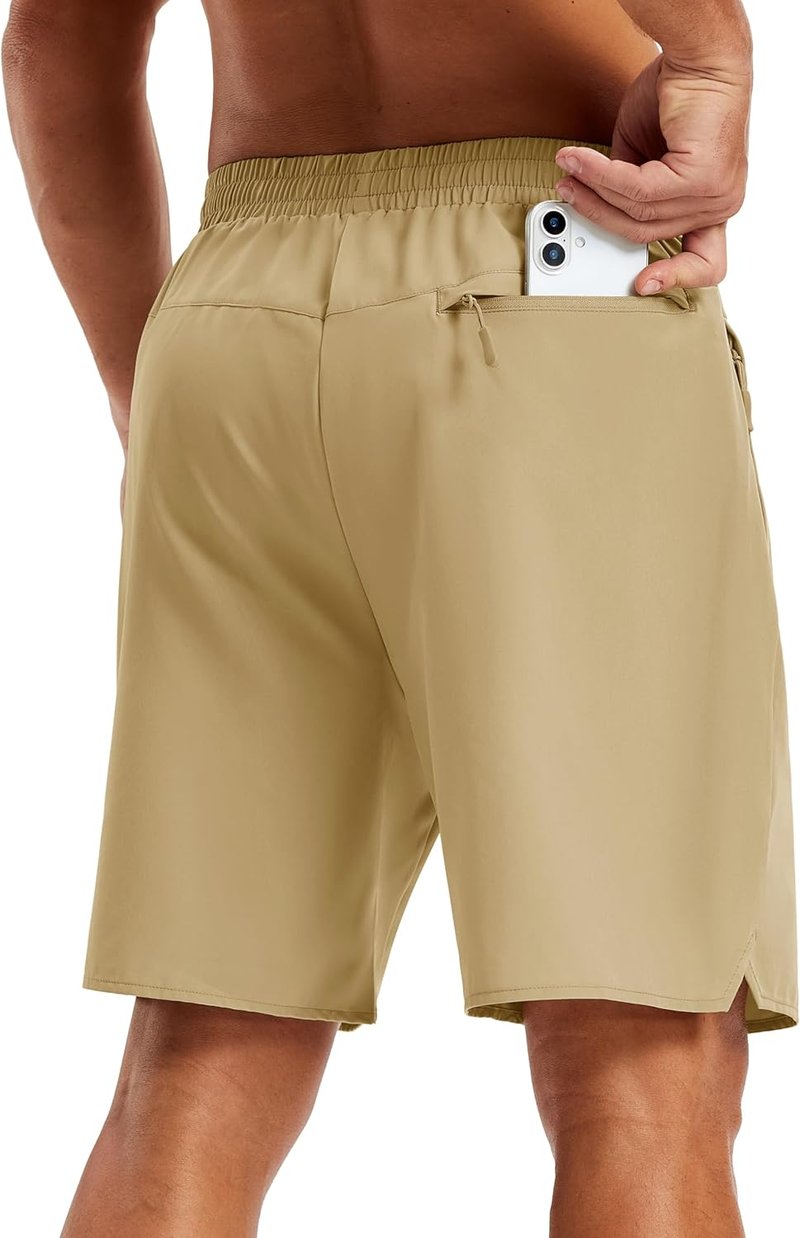 Men's Athletic Workout Shorts - Quick Dry Gym Running Shorts with Zipper Pockets | 7" Casual Hiking Shorts